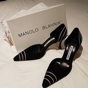 Manolo Blahnik Suede d'Orsay Pumps Size 38